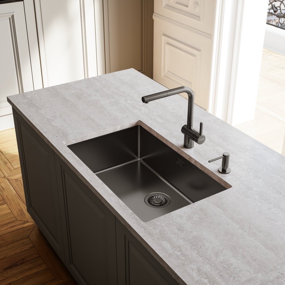 Franke Atlas Neo Swivel vaste uitloop Antraciet - KCB Keukenkranen