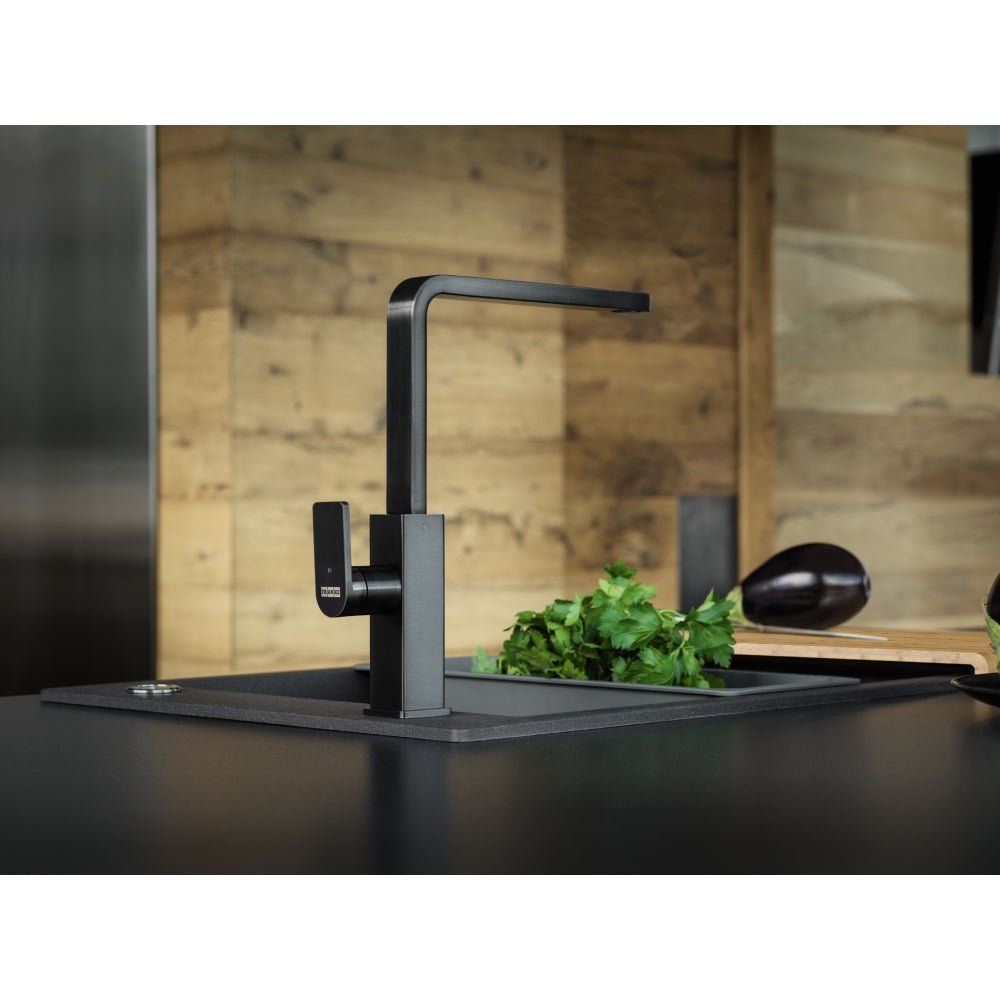 Franke Mythos Vaste uitloop Industrial Black - KCB Keukenkranen